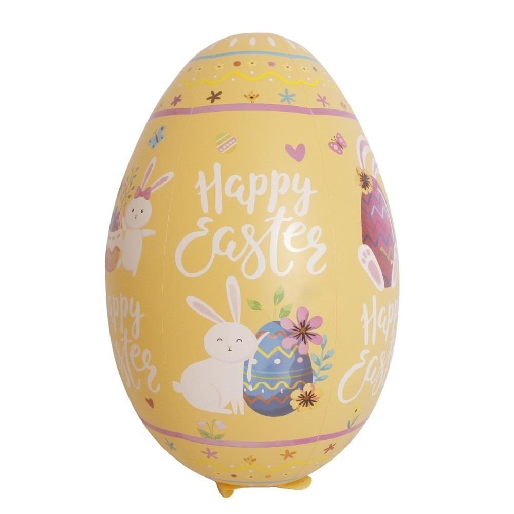 Cute PVC 41 Inch Easter Egg Balloon Reusable Inflatable Giant Easter Egg Easter Bunny DIY Easter Decor Garden Pendant