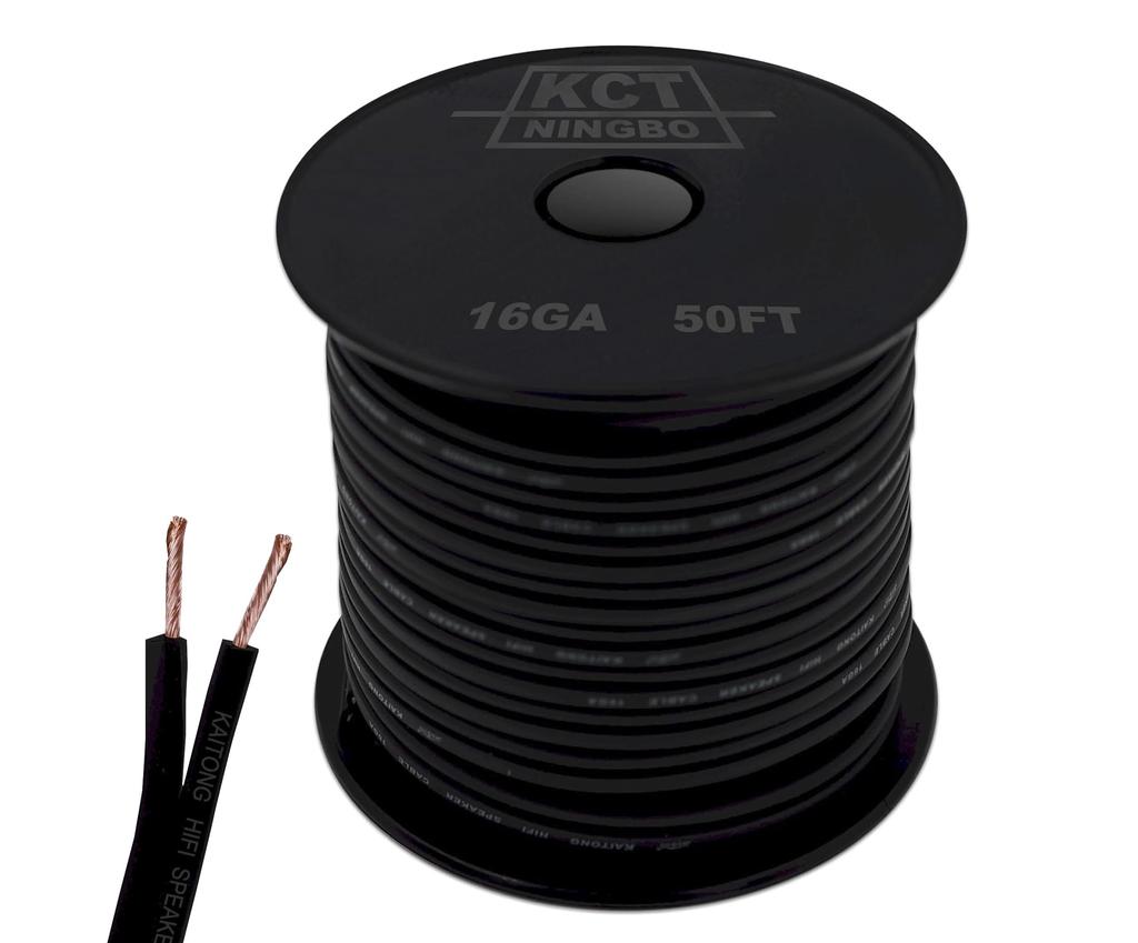 16 AWG Gauge Speaker Cable Speaker Wire Black 50FT Black