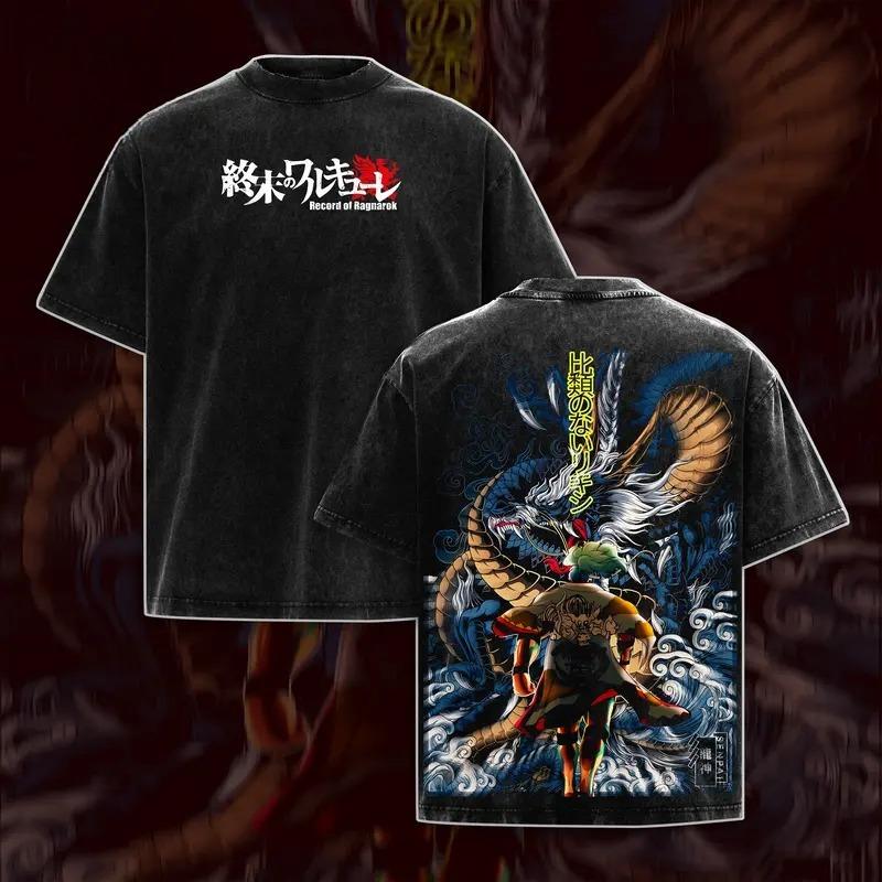 

Odin Print T-shirt Record Of Ragnarok Anime Clothing Men Short Sleeve Cotton Tshirts Retro Washed Tee Harajuku Oversized T Shirt XXL