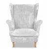Bonito Wing Chair with Footstool Scandinavian Family Meble Corduroy Light
