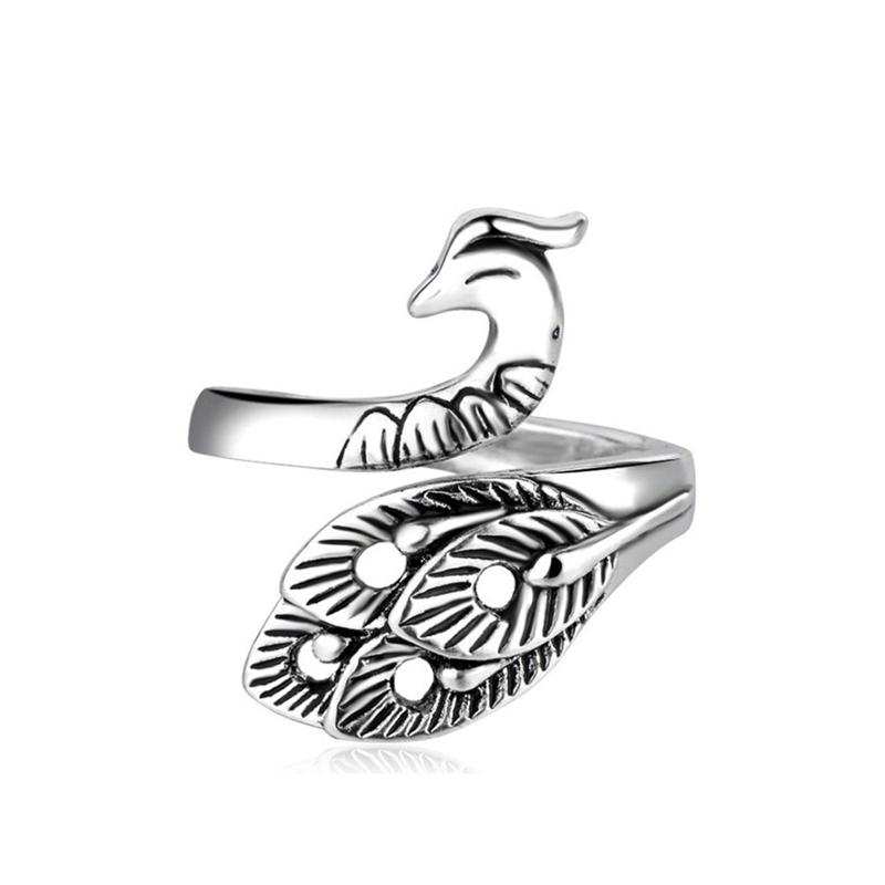

Retro Peacock Frog Ring Men Women Fashion Alloy Rings Animal Wings Hip Hop Rock Zircon Gift Resizable Wholesale Resizable