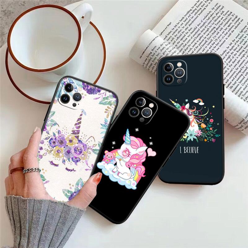 IK21 Cartoon Unicorn Phone Case for OPPO A40 A60 A80 A15 A16 A16K A12 A17 A17K A54 A54S A53 A53S A55 A56 A57 A98 F23