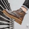 Men's Boots Soft Sole Four Seasons Anti Slip Comfortable High Top Boots Men's Thick Soled Comfortable Youth Versatile Work Boots