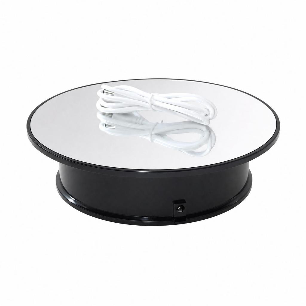Single-Tier Electric Rotating Display Turntable Automatic Mirrored Base