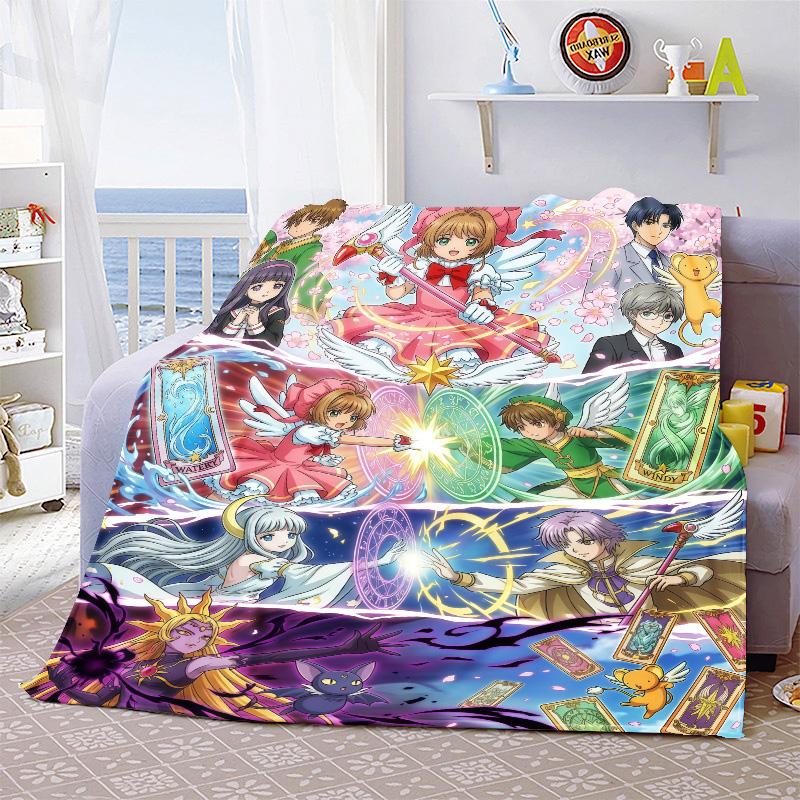 Cardcaptor Sakura Flannel Blanket Throw Soft Warm Lightweight Cozy Blanket for Sofa Bed Home Decor -QJY
