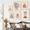 Abstract Lines Art Prints Boho Plant Leaves Wall Pictures Beige Posters Nordic Modern Canvas Painting Living Room Decor Painting
