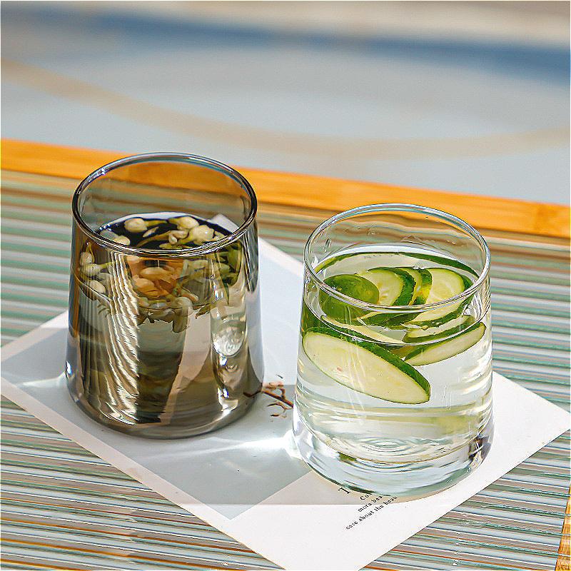 270ml 9.3oz Thickened Water Cup Simple Style Lemon Soda Water Cup Whiskey Glass Juice Cold Drink Mugs Light Luxury Wine Utensils