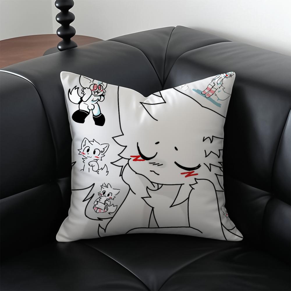 Boykisser Cute Cartoon Beautiful Cat Boykisser Cushion Cover Pillow Case Antidustmite Invisible zipper silky plush cushion