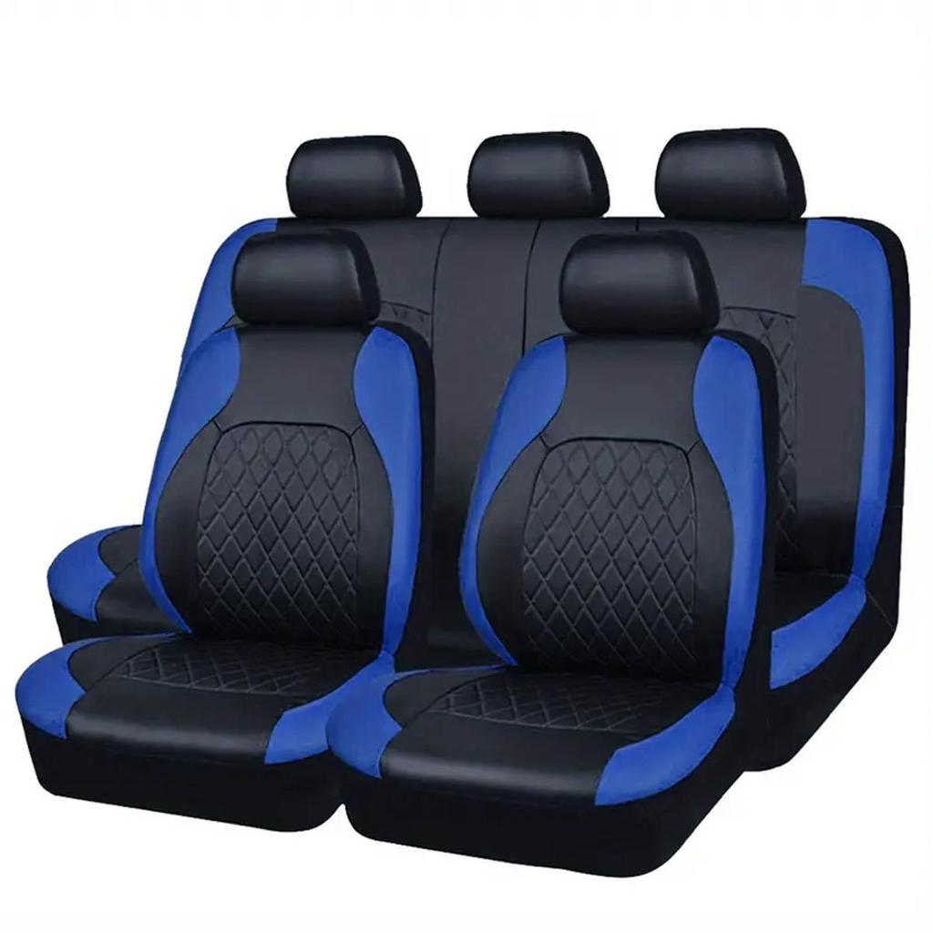 Funda de Asiento Automotriz Transfronteriza, Patrón Diamante Acolchado, Cuero PU, Cuero Sintético, Estilo Euroamericano