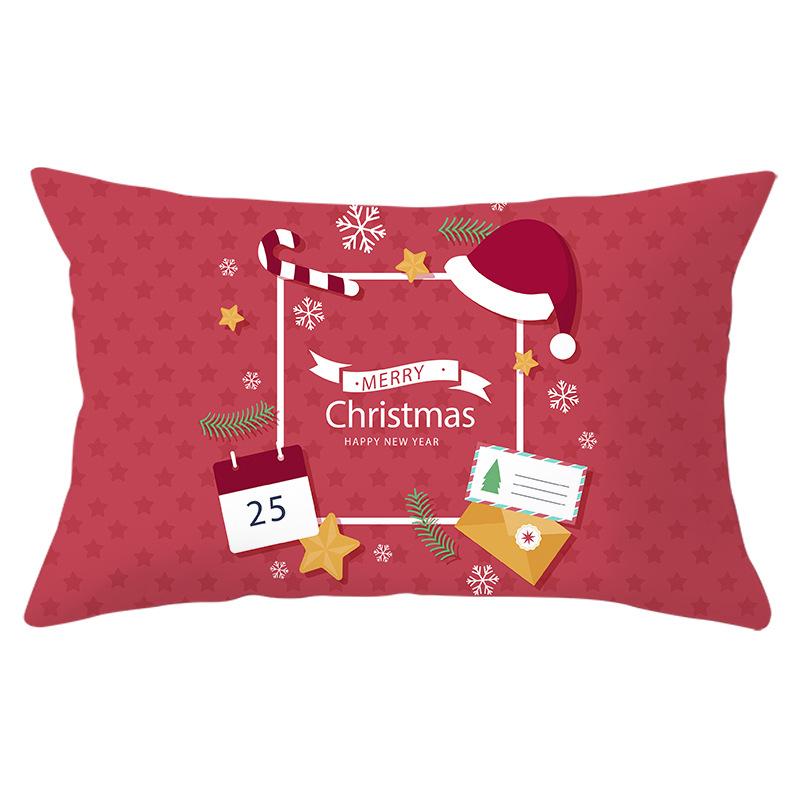 Christmas Simple Print Series Peach Skin Waist Pillowcase Home Sofa Pillowcase Office Pillowcase