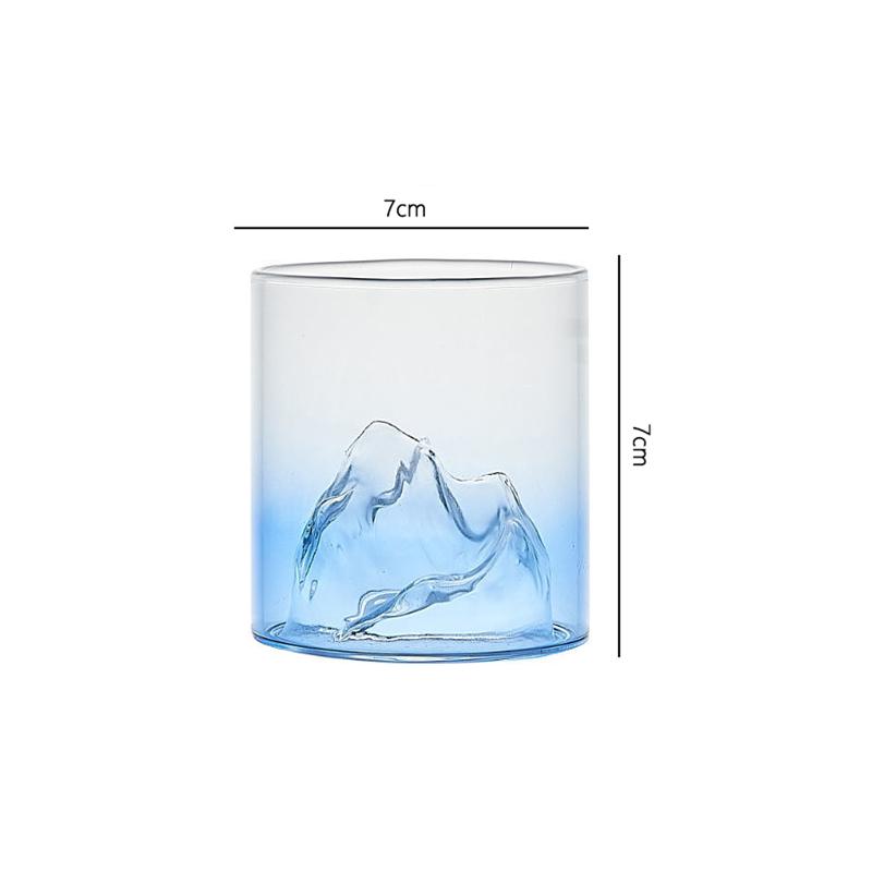 170ml/320ml Eisbergförmige Glastasse Mehrfarbig Wasserbecher Hitzebeständige Teetasse Personalisierte Trinkgläser Kaffeetasse