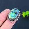 Abalone Shell Gemstone 925 Sterling Silver Gift Jewelry Ring Size 7.5
