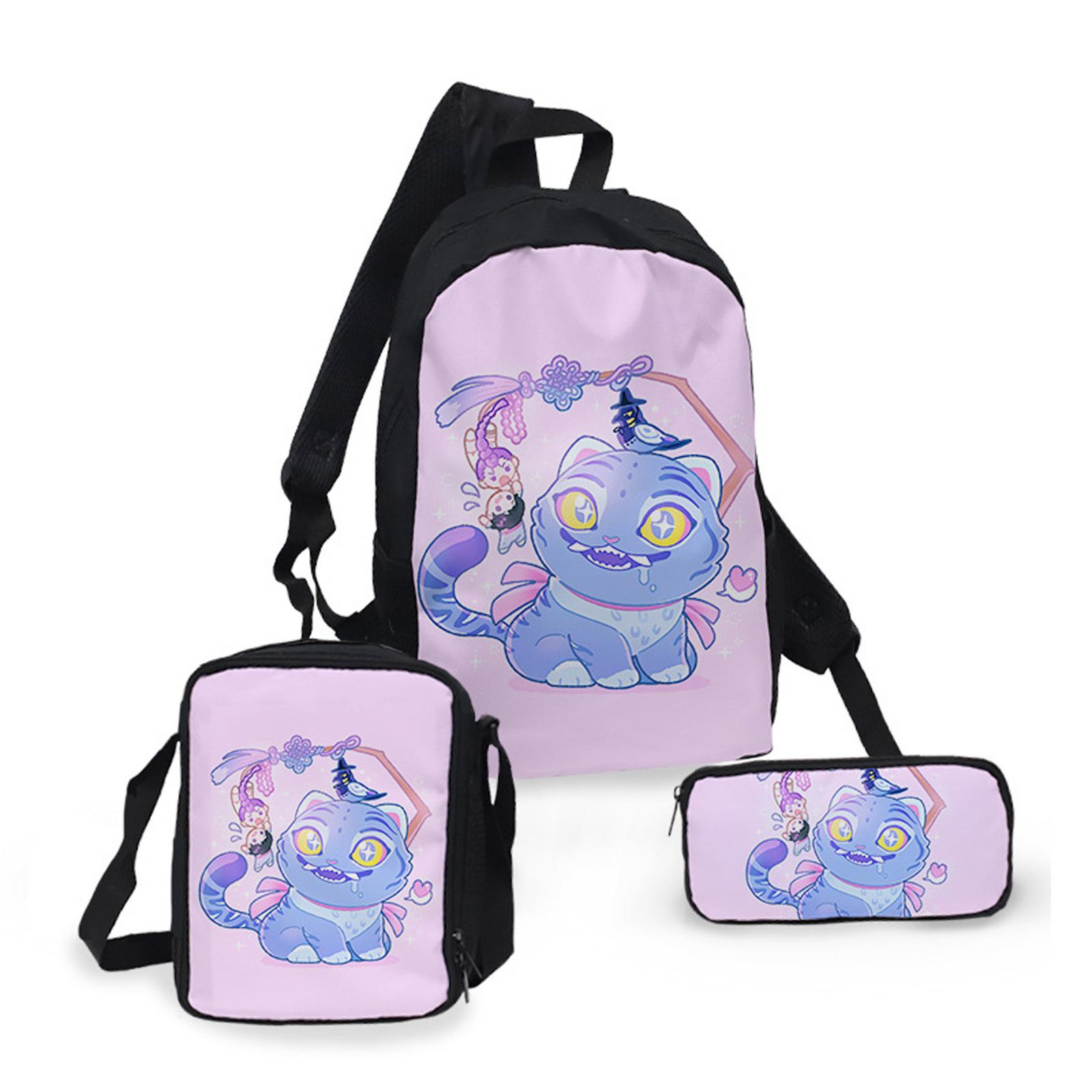 

Рюкзак для девочек в студенческом стиле, большой вместимости, легкий, дорожная сумка-рюкзак, набор из трех предметов One Size