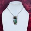 Ruby Fuchsite Gemstone Pendant Handmade Green Evil Eye Pendant Copper Wire Wrapped Owl Jewelry