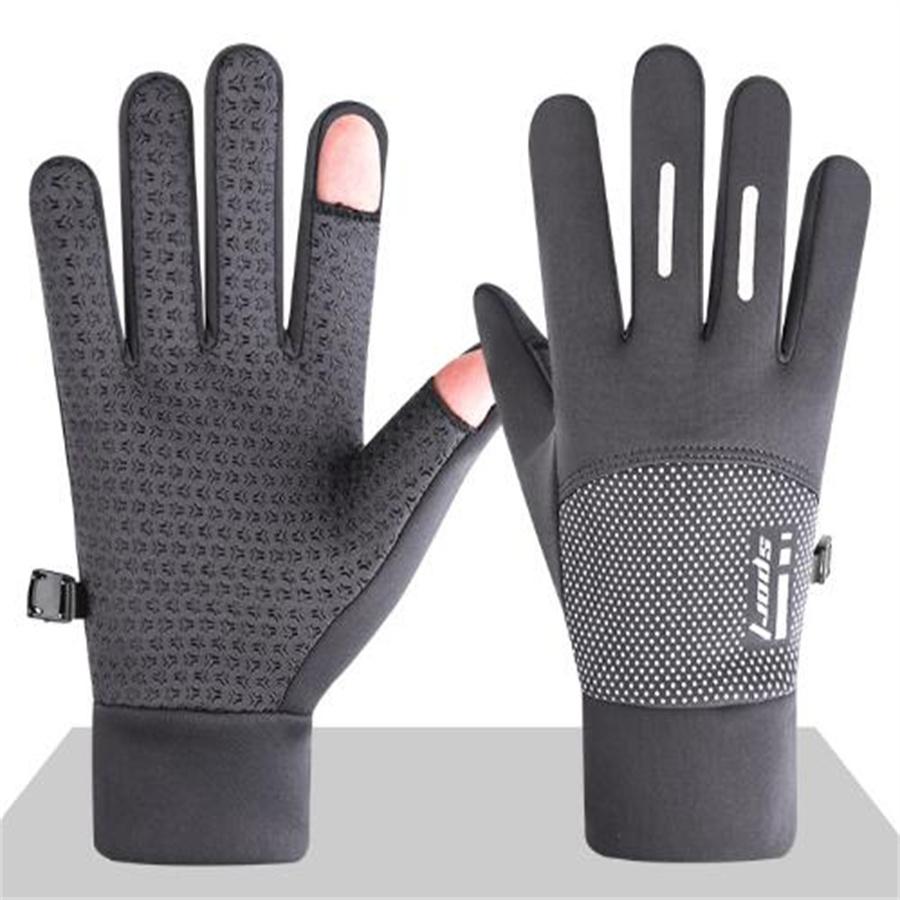 

Winter Touchscreen Waterproof Gloves for Fishing Cycling Driving Outdoor L сірий