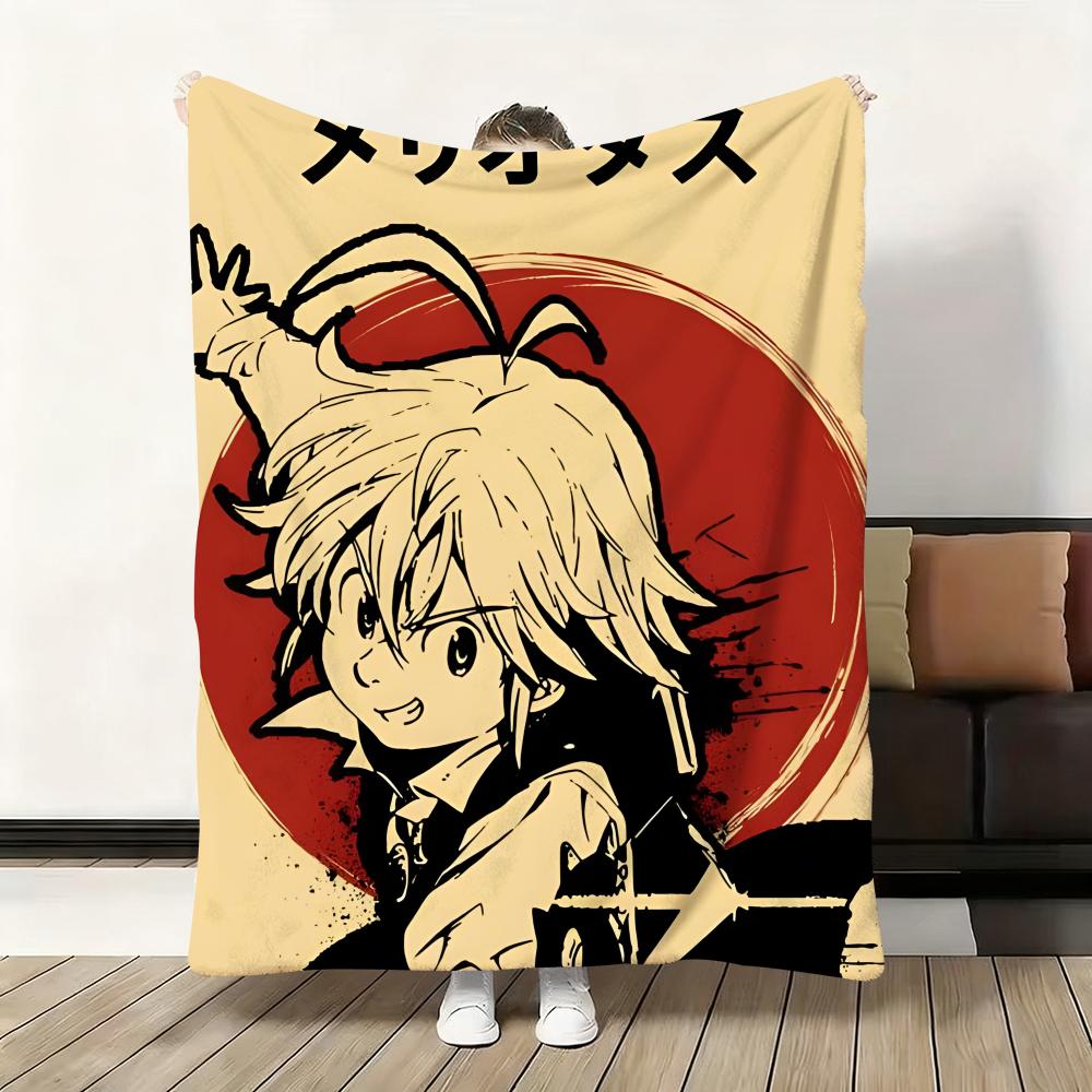Anime S-Seven Deadly Sins Throw Flannel Fluffy Soft Blanket Warm Skin-Friendly Throw For Sofa Bed Office Nap Winter