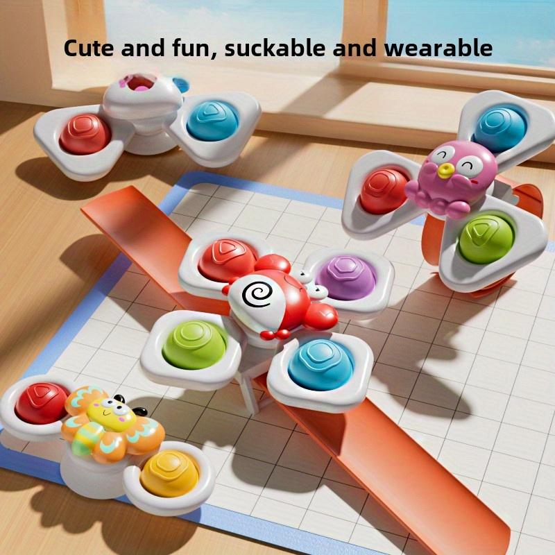 3pcs Colorful Cartoon Animal Suction Cup Spinning Tops  Fun Educational Toy for Kids, Perfect for Bath Time,Dining Table Bathroom Play,Great Halloween