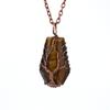 Handmade Ancient Red Copper Wound Tree Of Life Natural Crystal Stone Octahedron Necklace Fortune Tree Necklace N539