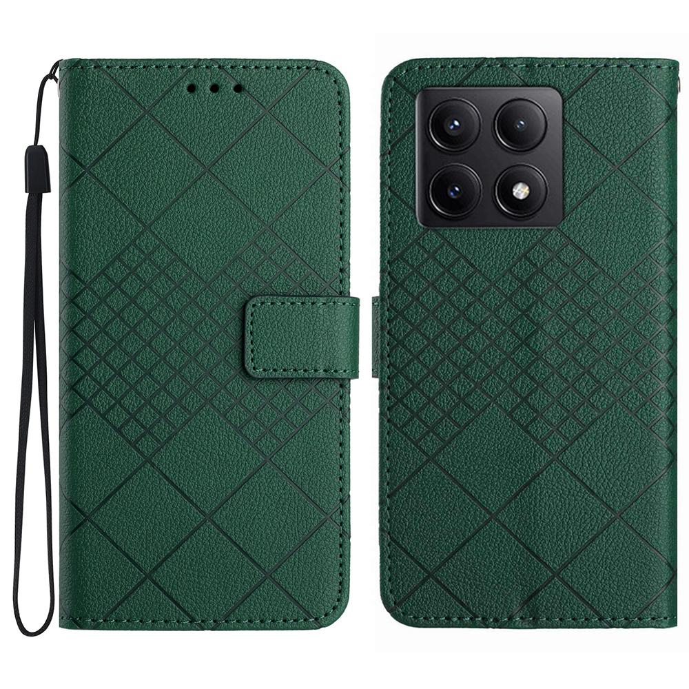 HT06 For Xiaomi 14T Pro Wallet Phone Case Imprint PU Leather Flip Folio Cover