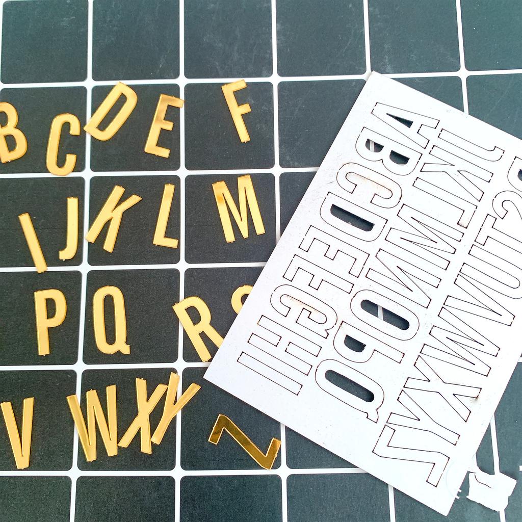 Golden 26 Letter DIY Birthday Stickers  Acrylic Cake Decoration English Alphabet Wedding Party Cake Decor Supplies