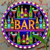 Retro Round Metal Tin Sign Vintage Wall Decor 12 Inch Rustic Art for Home Bar Garage Man Cave