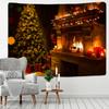Christmas Print Tapestry Fireplace Holiday Gift Room Wall Decor Backdrop Fabric Psychedelic Home Decor Tapestry Tapiz Navideño