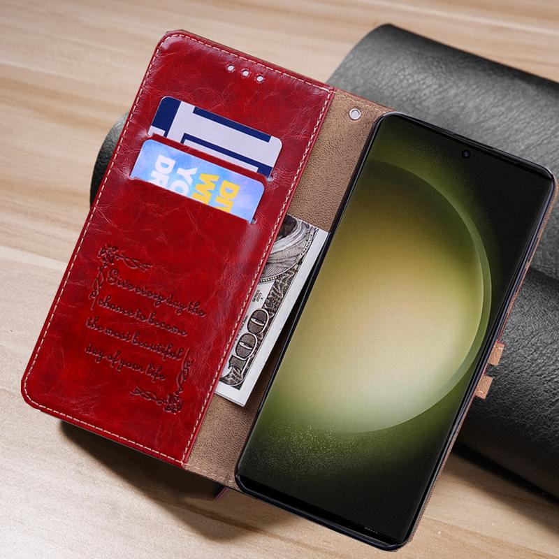 Retro Leder Portemonnaie Flip Case für Samsung Galaxy A54 A14 A04S A53 A52 S21 S22 S23 Ultra Plus Xiaomi Redmi Note 11 A1 iPhone 14 13 12 11 Pro Max Cover