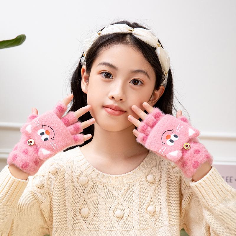 Season thickened cute bare finger writing riding flip half finger warm