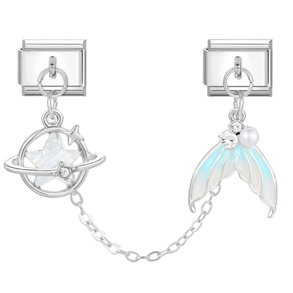 Double Chain Bracelet Charms Stainless Steel Fit 9mm Bracelet Charm Bracelet Link Spliceable DIY Making Charm Italian Links