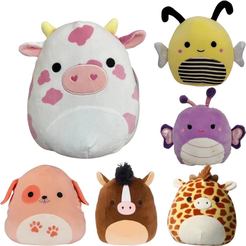 Toy Stuffed Squishmallow Cow Bee Dog Plush Doll Animal Pillow Home Gifts Decor