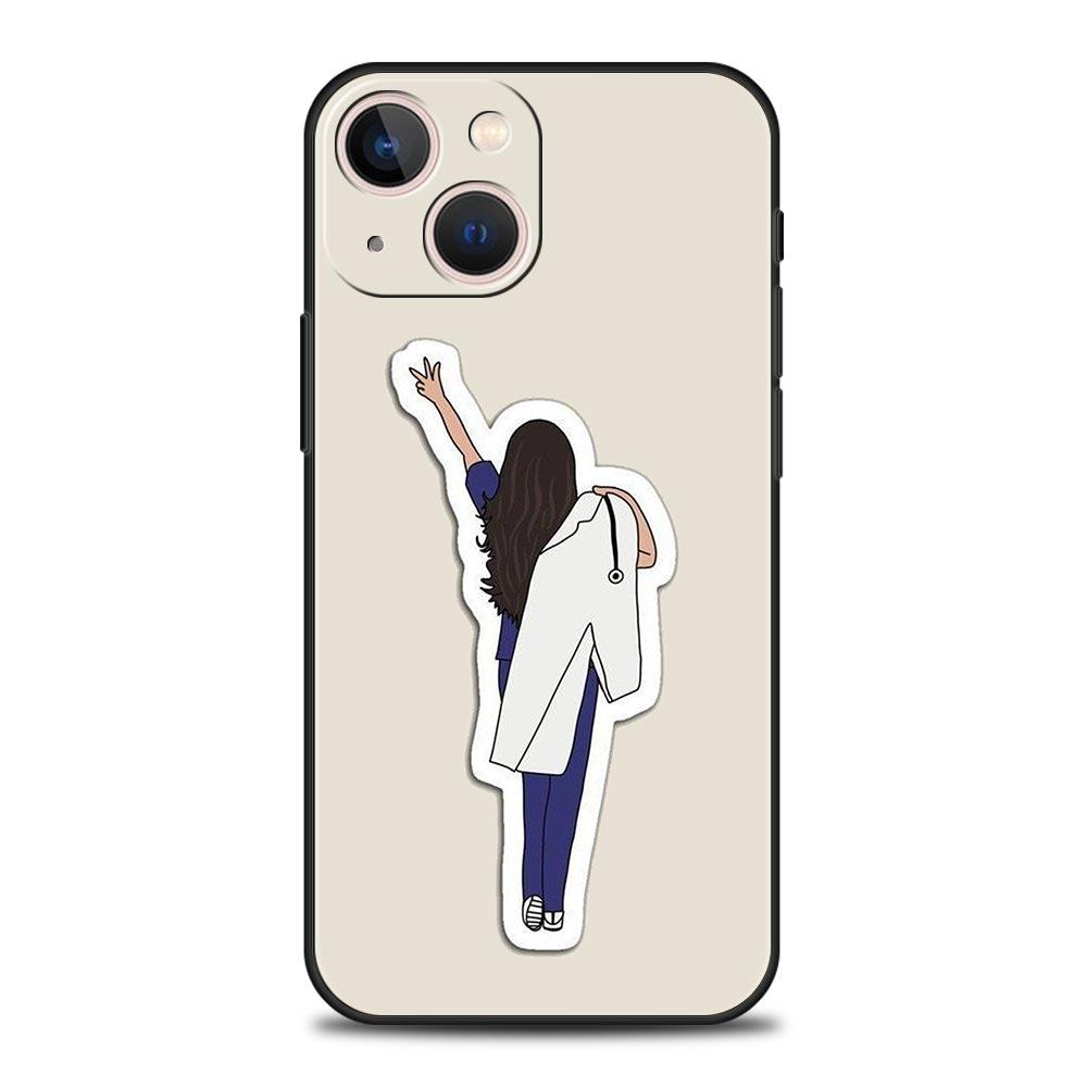Phone Case For iPhone 16 15 14 13 12 11 Pro Max XS X XR SE 7 8 Plus Soft Silicone Black Cover Doctor Nurse Medical Medicine