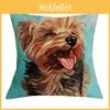 Luxurious Oil Printed Dog Schnauzer Dachshund Cushion Cover Home Decor Linen Pillow Case With Timeless Design