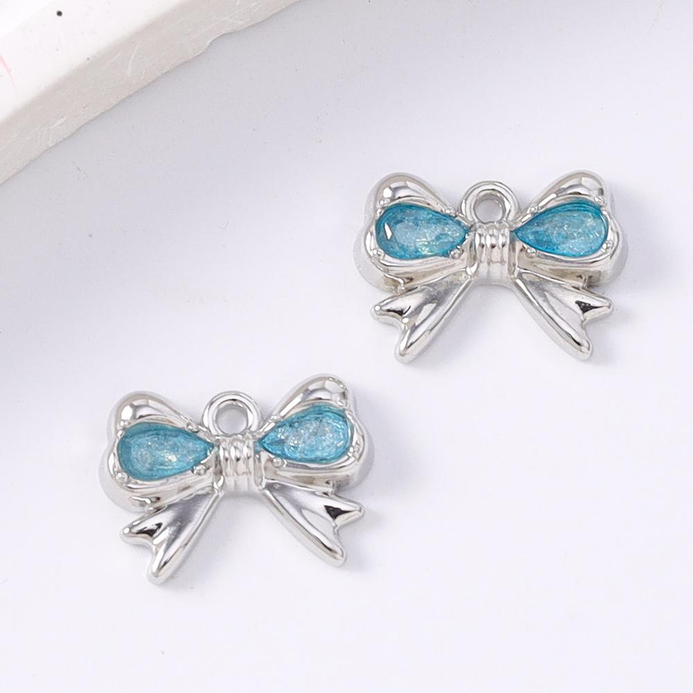 5pcs Cute Crystal CZ Bowknot Charms Pendants for Jewelry Making Necklace Earrings Bracelet DIY Handmade Accessories Supplies