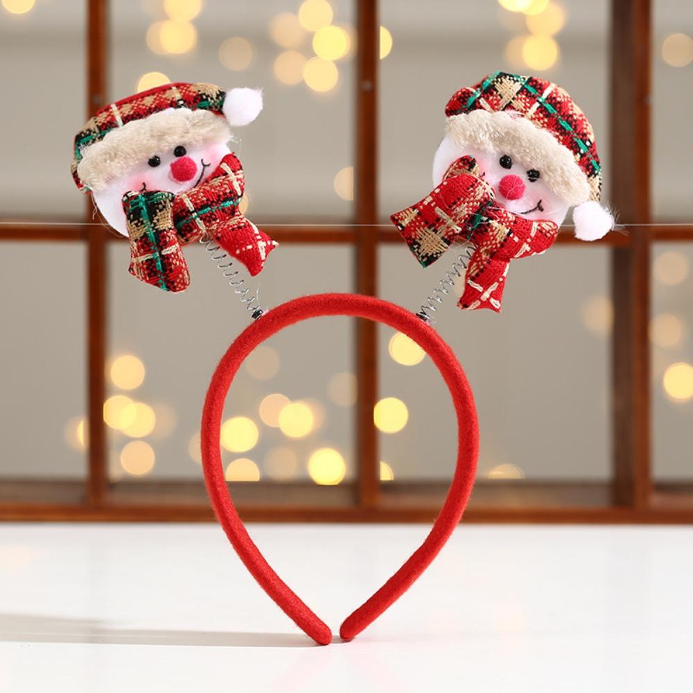 Snowman Christmas LED Headband Red Santa Hairband Snowman LED Light Headband  New Year's Eve