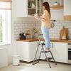 3-step Ladder, Folding Ladder, 20 Cm Wide Steps Covered with Anti-slip Rubber, Rubber Feet, Handrail, Max.. Load