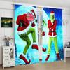 Green Santa Claus Printed Curtains, Pole Bag Curtains, Christmas Decorations, Home Decorations, Room Decorations