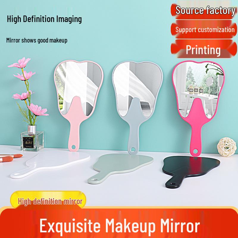 Large Handheld Tooth-Shaped Dental Mirror - High-Definition, Portable, Multi-Color