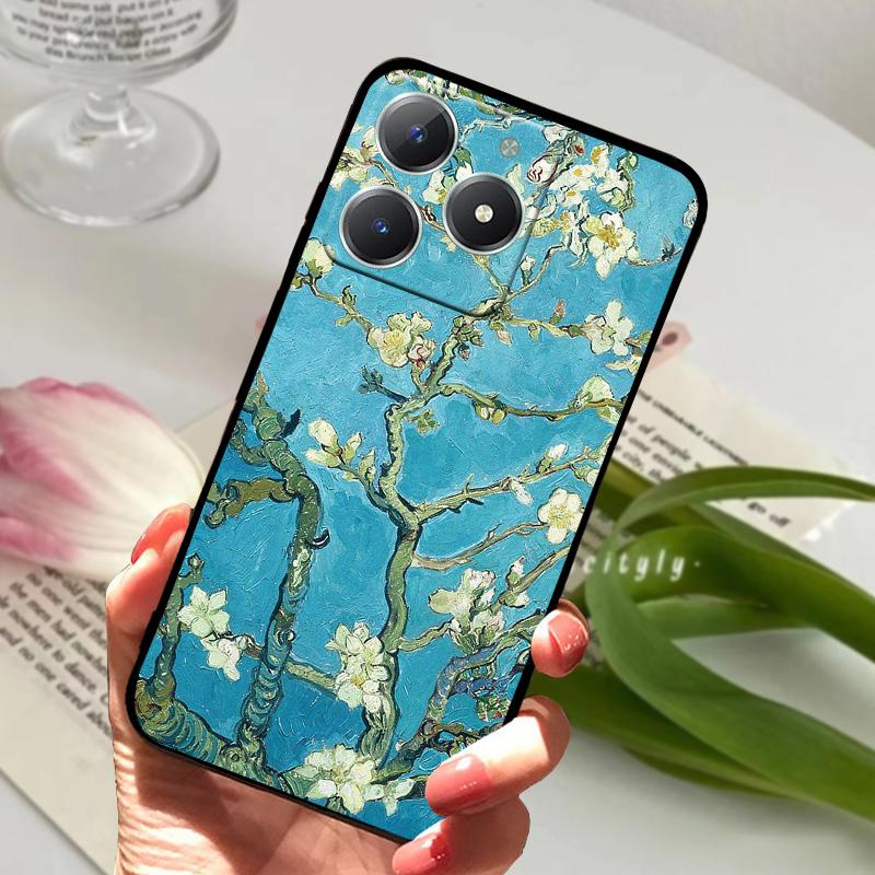 Pro Realme C61 Pouzdro RMX3939 Roztomilý Kreslený Měkký Silikon TPU Zadní Kryt Telefonu Pro OPPO Realme C63 4G Nárazuvzdorný Matný Coque Fundas