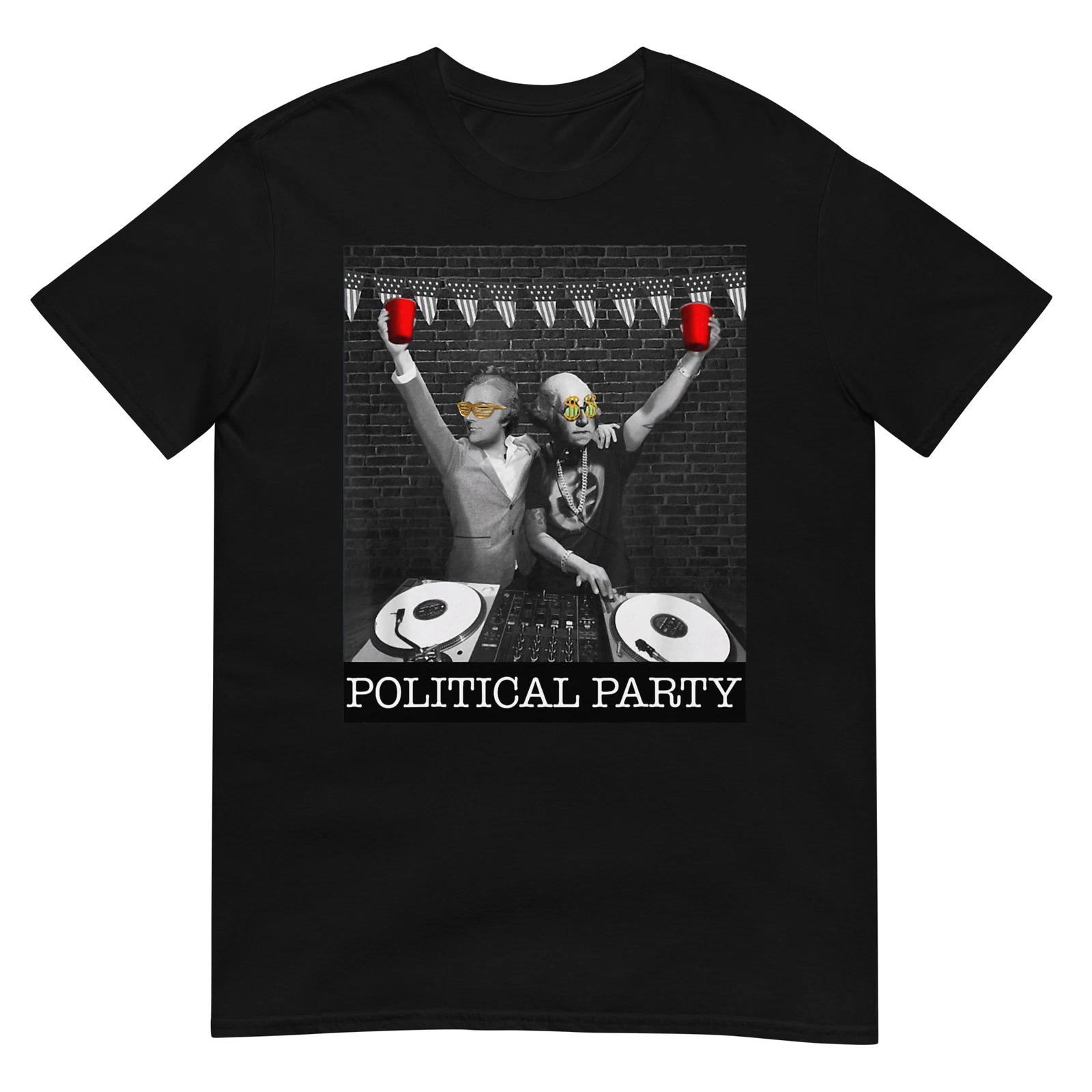 Political Party Presidents Washington & Hamilton Drinking T-Shirt XL