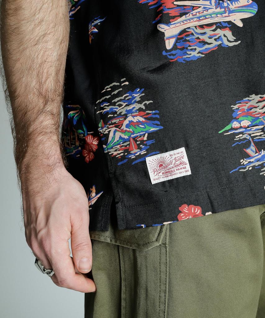 Schott x PJ x Pineapple Juice RAYON SHIRT ALOHALAND Men's XL 010 Black 782-5123016