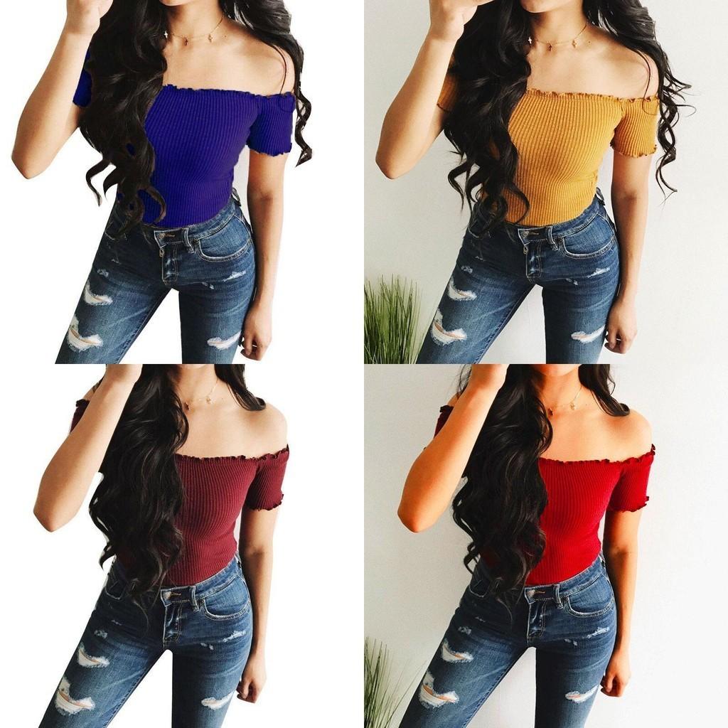 Elegant Women Summer Casual Off Shoulder Tank Top Vest Blouse For Effortless Style