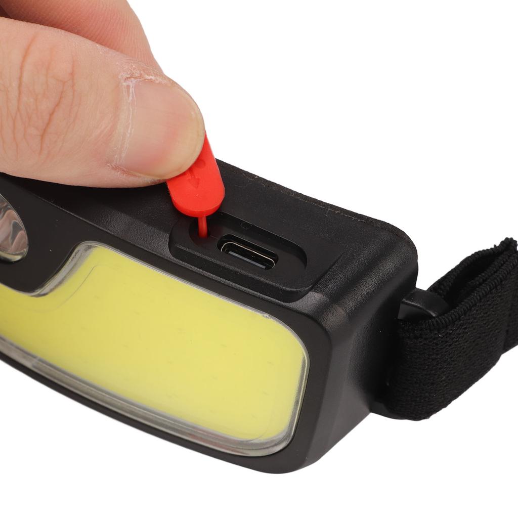 Outdoor Headlamp with 5 Lighting Modes Double Light Source Waterproof Headlight for Running Fishing Camping