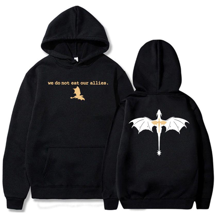 We Do Not Eat Our Allies Dragon Hoodies Onyx Storm Book Graphic Sweatshirts Roupas Femininas Long Sleeve Women Tops