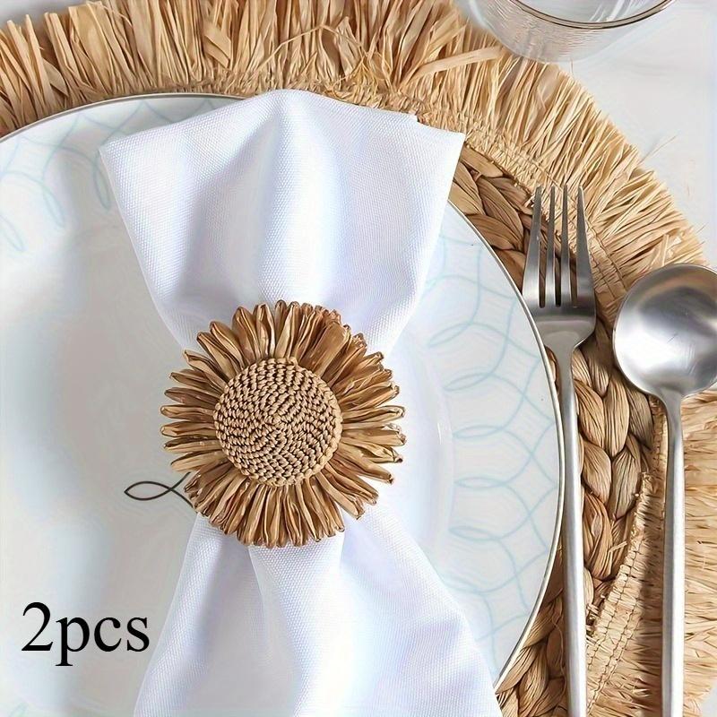 Sunflower Napkin Rings, Napkin Holders, Napkin Rings, Suitable for Birthdays, Weddings, Thanksgiving, Christmas