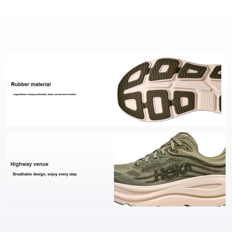 HOKA Bondi 9 Морской мох Эвкалипт Мужские Кроссовки Зеленые 1162011-SSSC