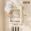Kitchen Wall Mount Pot Lid Rack With Multilayer Storage For Home Cooking