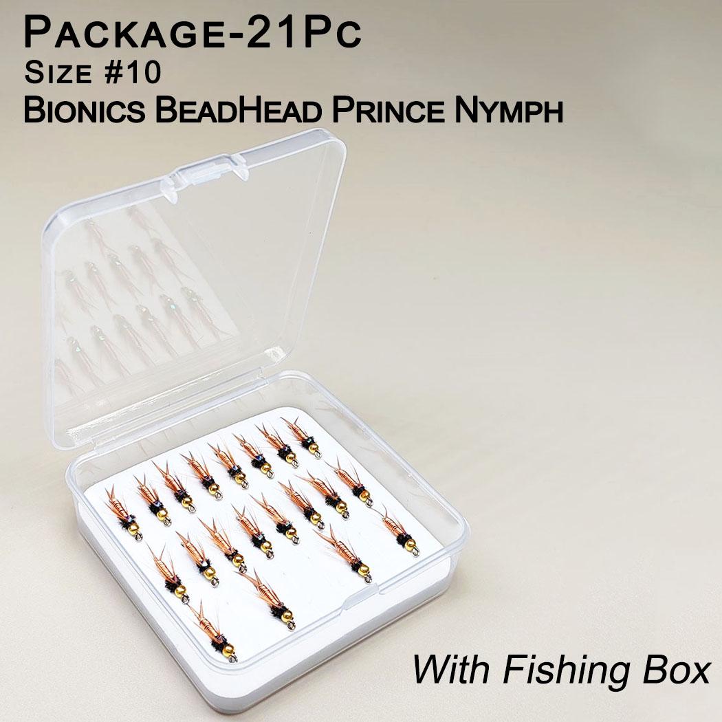 21Pcs Fly Fishing Flies with Flies Box for Fishing Trout/Perch/Salmon Fishing Lure Hook Size #10 Artificial Wet Flies Fishing Bait 21Pcs-Box