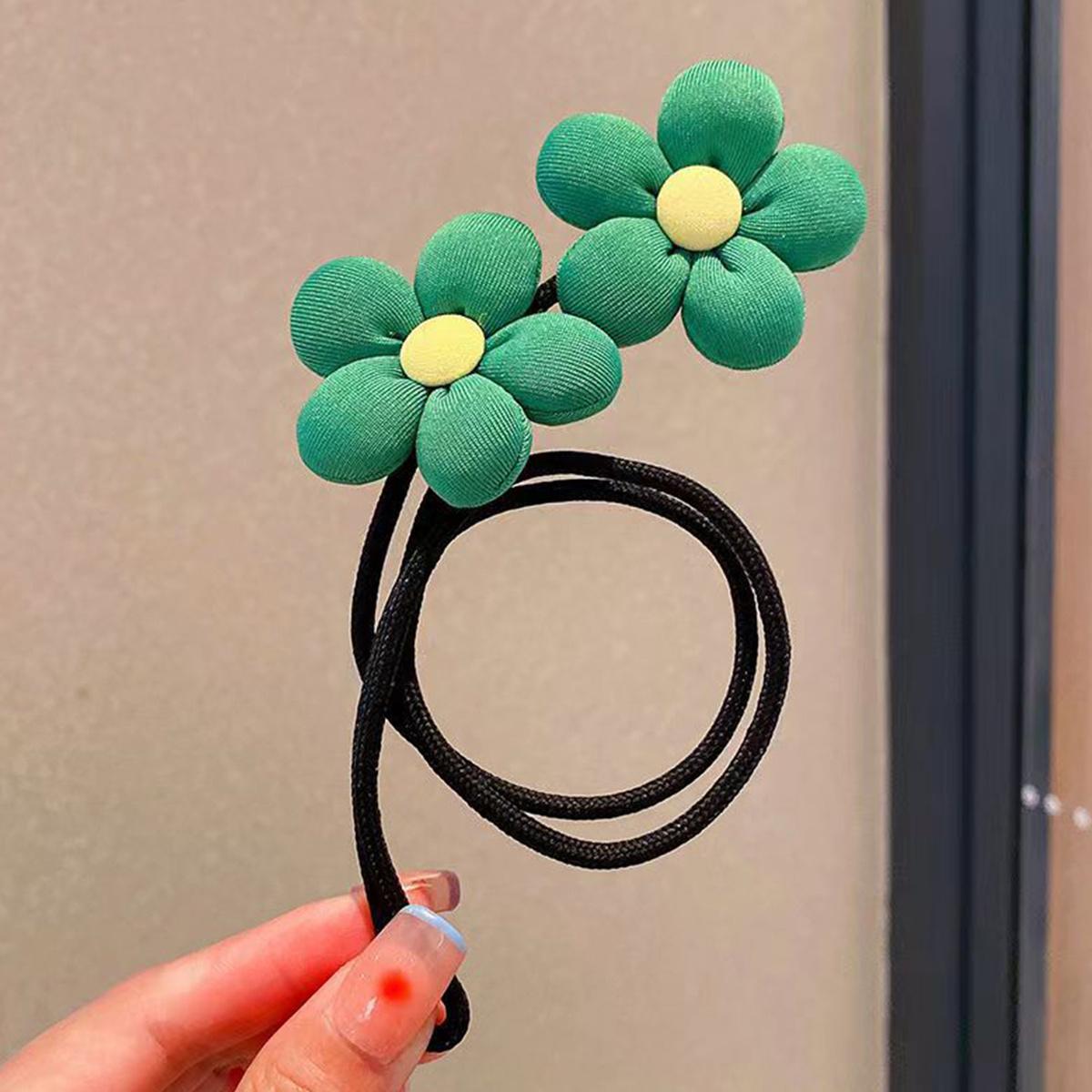 

1PC Fashion Cute Flowers Hairband For Women Girls Hair Rope Hair Accessories зелёный