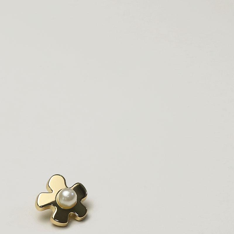 Pearl Pentagonal Flower-Shaped Metal Buttons, Small Fragrance, Simple Trench Coat Clothing Buttons, Suit Cardigan Decorative Buttons