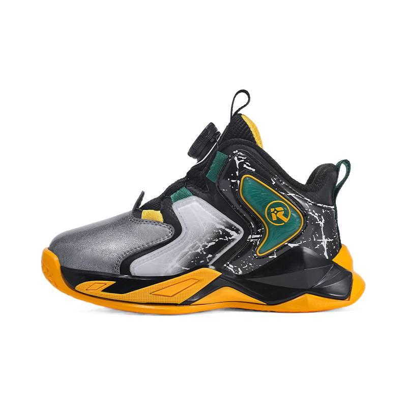 Popular spot rotating buckle cool leather basketball shoes trendy comfortable inner sports shoes platform children's running shoes